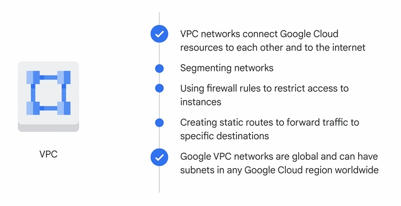 Google Cloud Fundamentals: Core Infraestructure - Virtual Machines and Networks in the Cloud -> VPC networking and compatibilities